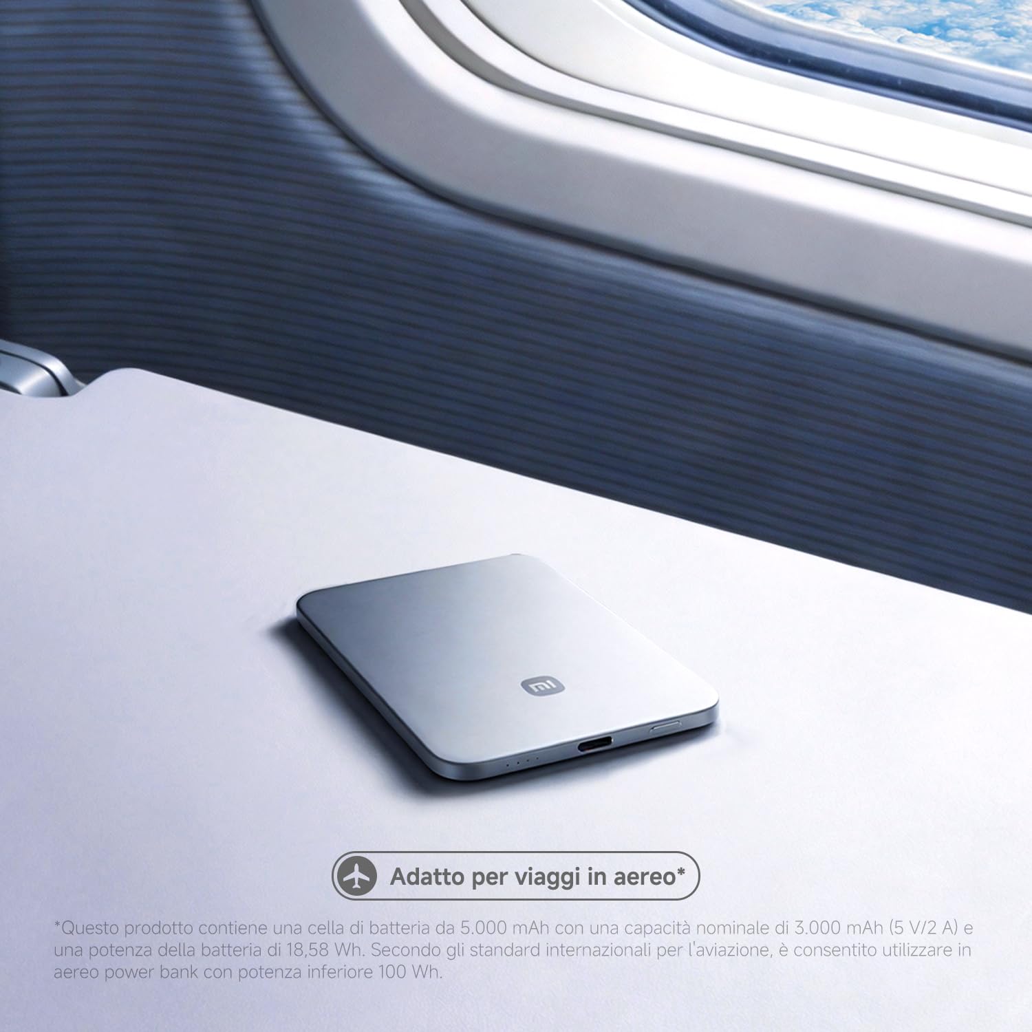 Xiaomi UltraThin Powerbank MagSafe, Ultra Sottile 6 mm, Batteria Esterna da 5000 mAh, Ricarica Rapida fino a 15W, Caricatore Portatile, Design Ergonomico, Compatibile con iPhone e Android