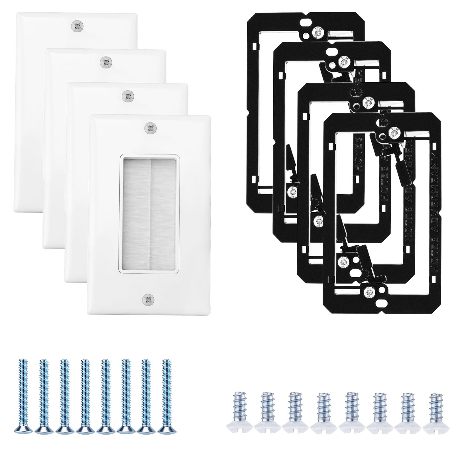 Placas de pared de cepillo para solucionar el enredo de cables colgantes
