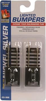 Walthers Life-Like Lighted Bumper 2-Pack-Code 100 Nickel Silver 433-3008 HO Scale Model Railroad - Track System