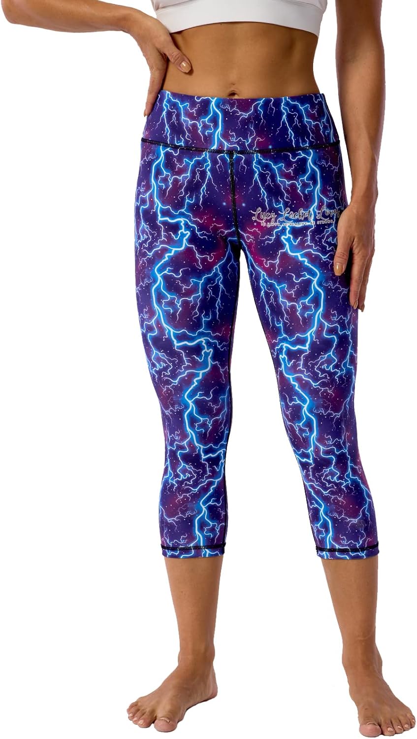 UIUO-UIPEU Pattern Printed Capri Leggings with Pockets for Women Tummy Control Workout Yoga Capris - Image 8