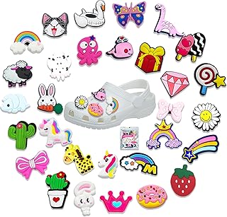 Shoe Charms for Clogs, 30PCS Cute Shoe Charms for Clogs, Different Shape PVC Cartoon Shoes Decorations, Girls Decorations ...