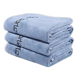 BOBOR Gym Towels Set, Microfiber Sports Towel for Men and Women, Super Soft and Quick-Drying 3-Pack Set Towel, for Tennis, Yoga, Cycling, Swimming (Blue 3 Pack, 14 x 29)