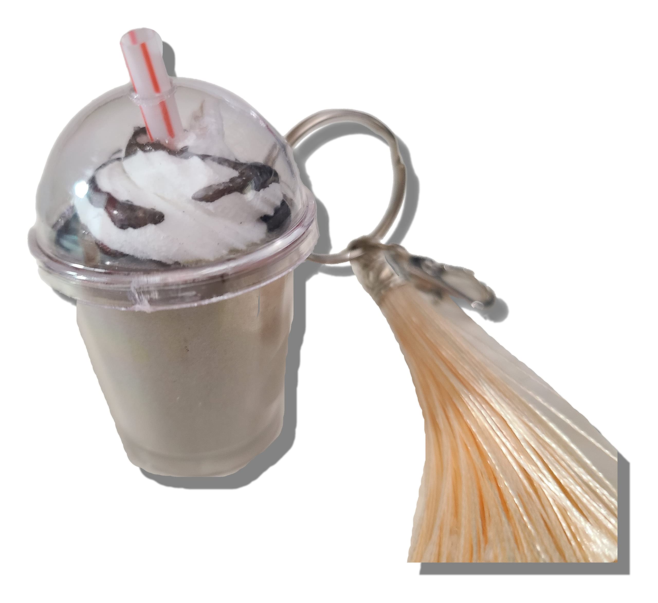 Custombows4UKey Ring Chain, Backpack Bow Realistic resin Coffee with whipped cream