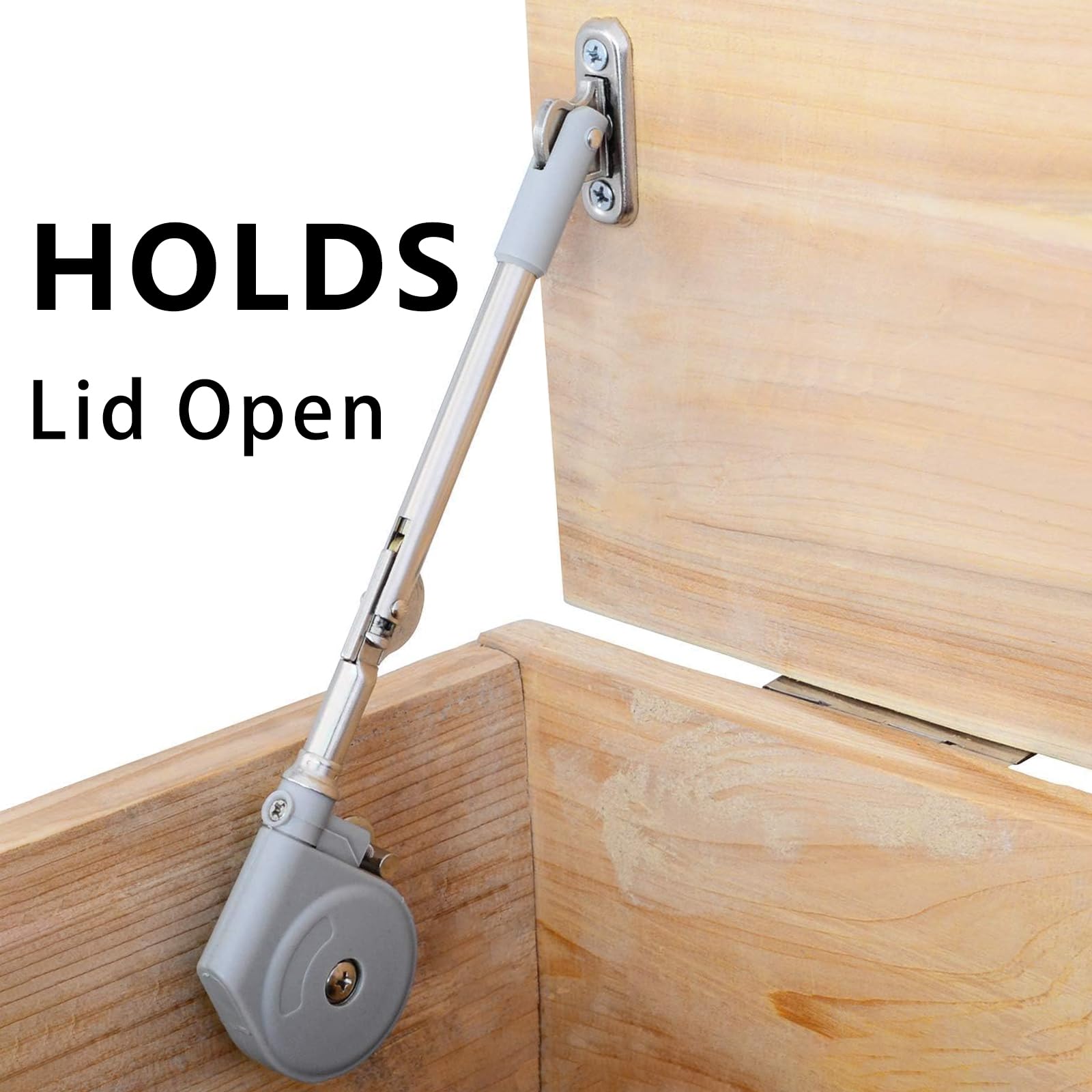 SANTUO Soft Close Hinges for Toy Box Lid Stay 105 Degree Open with Soft Close - Image 3