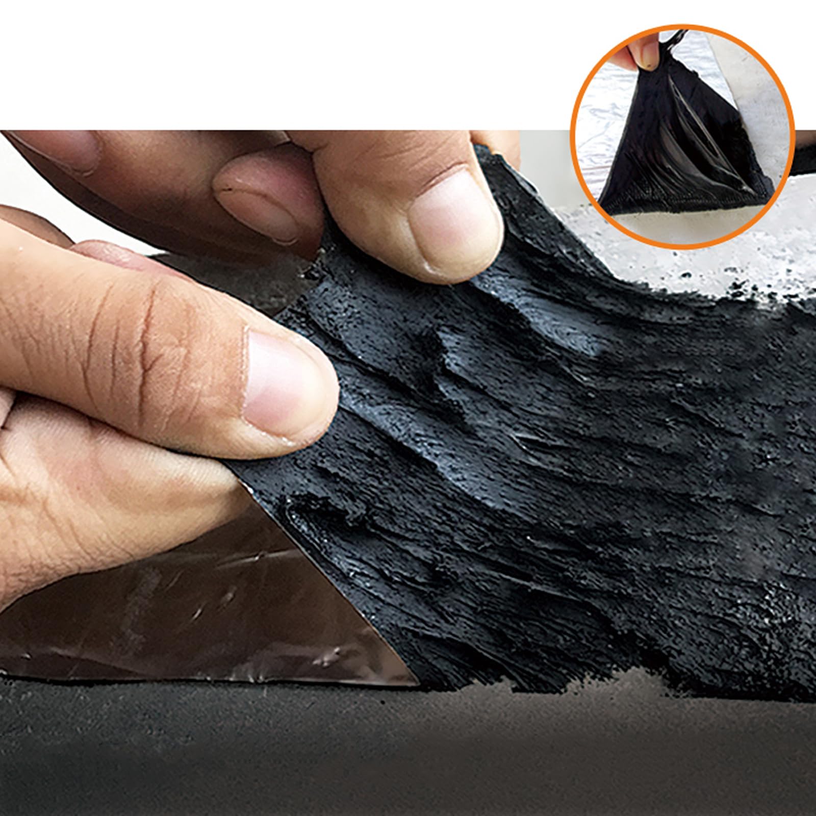 Cinta de Reparación de Tejados,Cinta de Butilo Impermeable Autoadhesiva,Cinta de Asfalto para Reparar Grietas,para Grieta Superficial,Techo Fuga de Agua y Reparación de Tuberías (20x1000cm)
