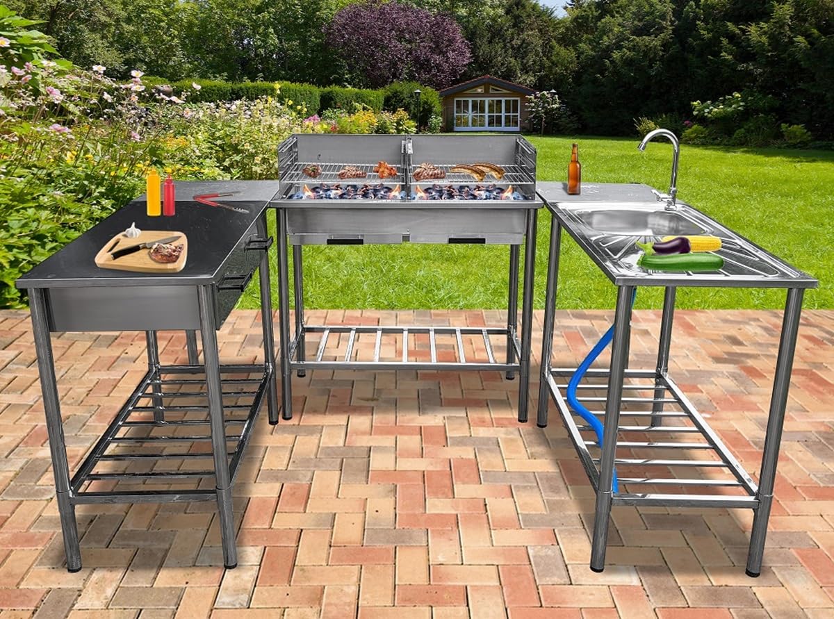 Stainless Outdoor Kitchen Backyard Discovery's New Outdoor Kitchen