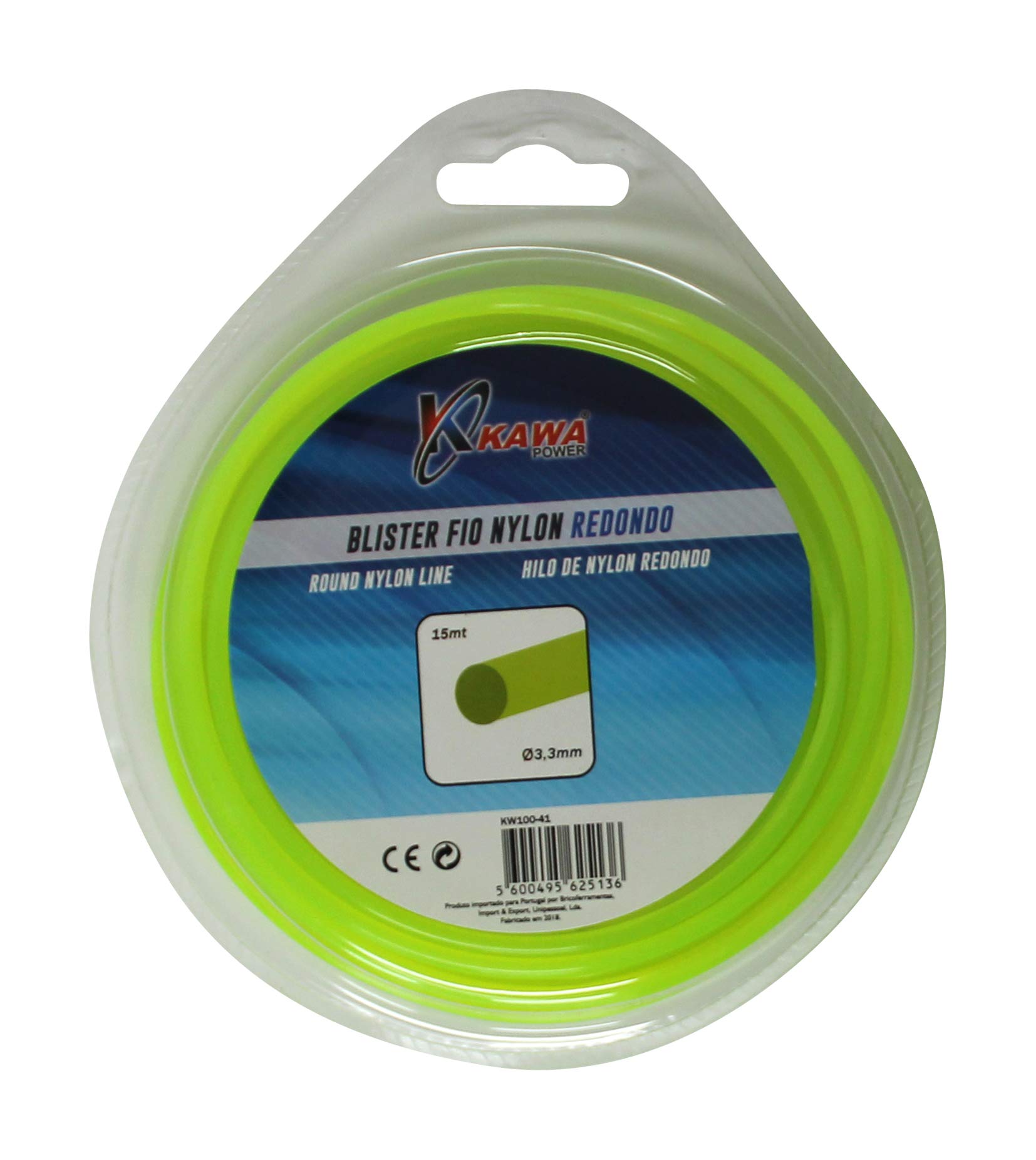 Hilo de nylon para desbrozadoras redondo 3,3MM 15MT Kawapower - Bricoferr