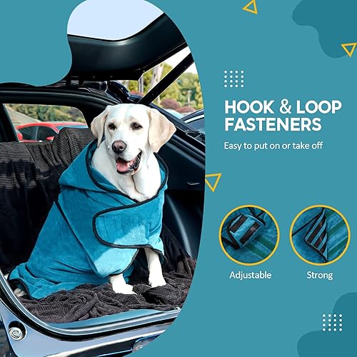 Miniatura 6 de Avont Albornoz para perros  Toalla de secado de mascotas súper absorbente para después del baño, ducha, natación, paseo húmedo para cachorros, color