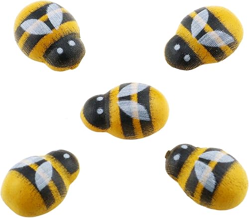 Miniatura 4 de E-outstanding Woode Bumble - 100 calcomanías autoadhesivas 3D de abejas de madera pequeñas de 0.354 x 0.512 in para decoración de tarjetas, álbumes
