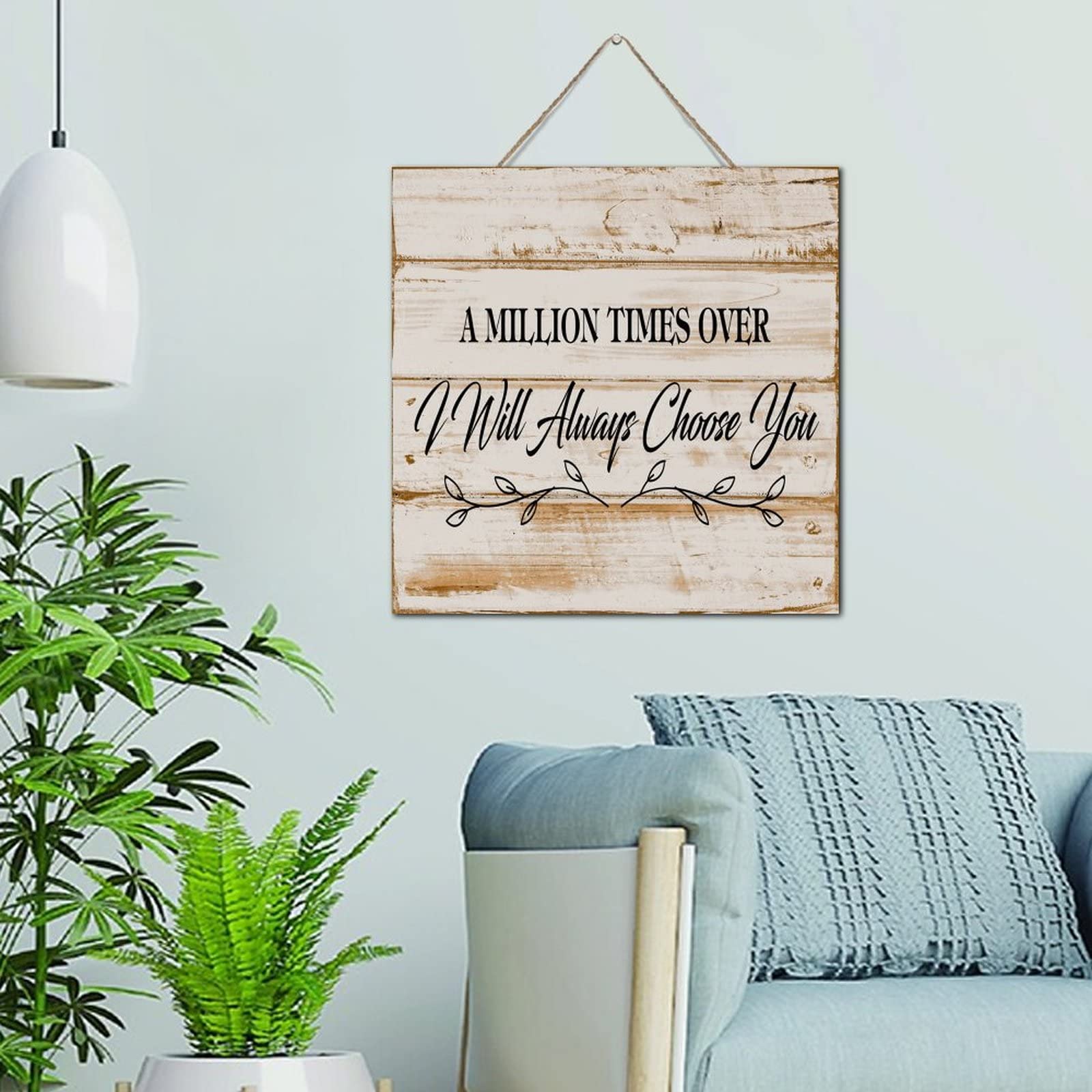 Panneau mural rustique en bois décoration avec citations maison