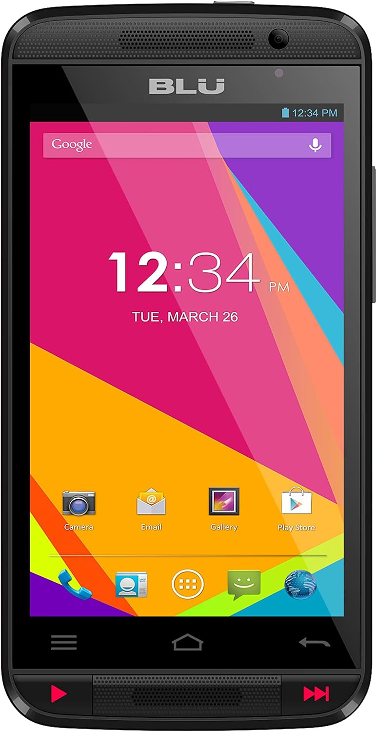 BLU Dash Music II Android 4.4 KK, 3.2MP/VGA - Unlocked (Red)