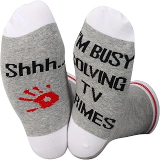 Crime Show Fan Gift Shhh.. I'm Busy Solving TV Crimes Lover Novelty Sock Gift
