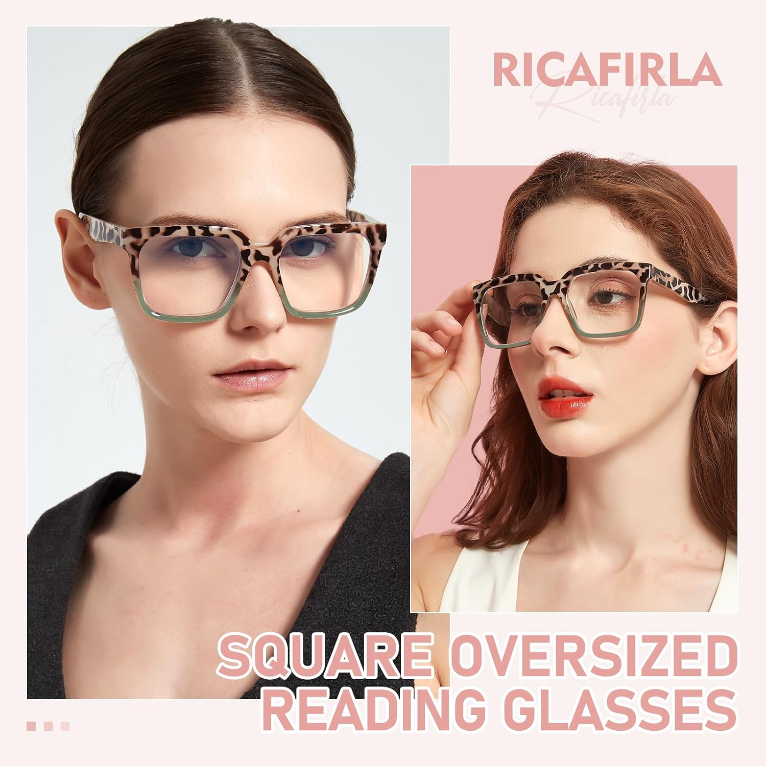 Oversized Reading Glasses Women Oprah Style Blue Light Blocking Computer Readers Designer Ladies Large Frame Square