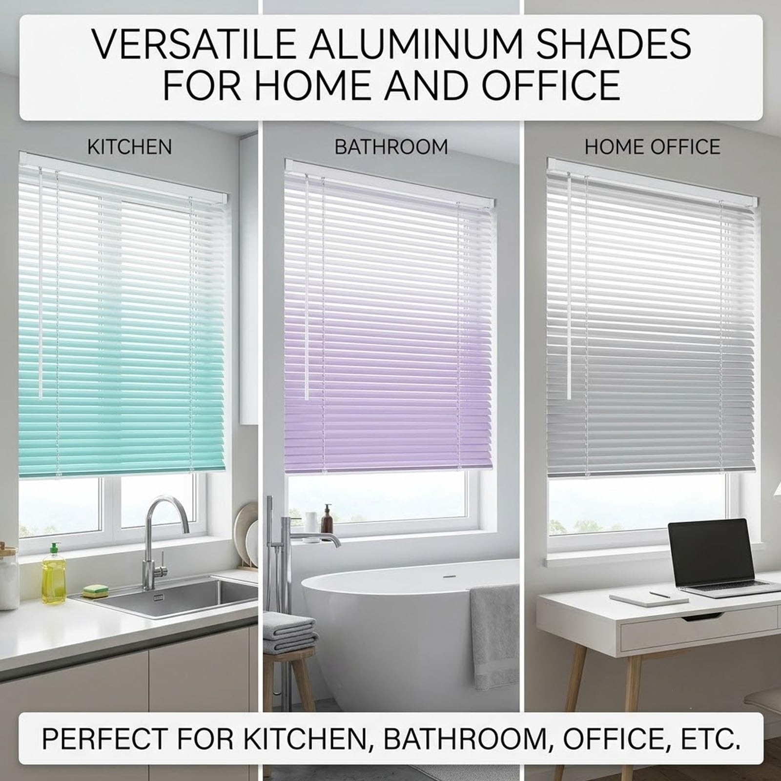 Persianas Venecianas Aluminio 25mm, Persiana Veneciana Fácil Instalación, Regulador De Luz para Ventanas, Hogar Y Baño(Gris,W:100 x H:220cm)