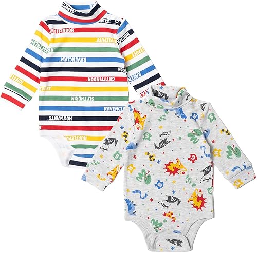 Harry Potter Slytherin Ravenclaw Gryffindor - Body de cuello alto para bebé, 2 unidades