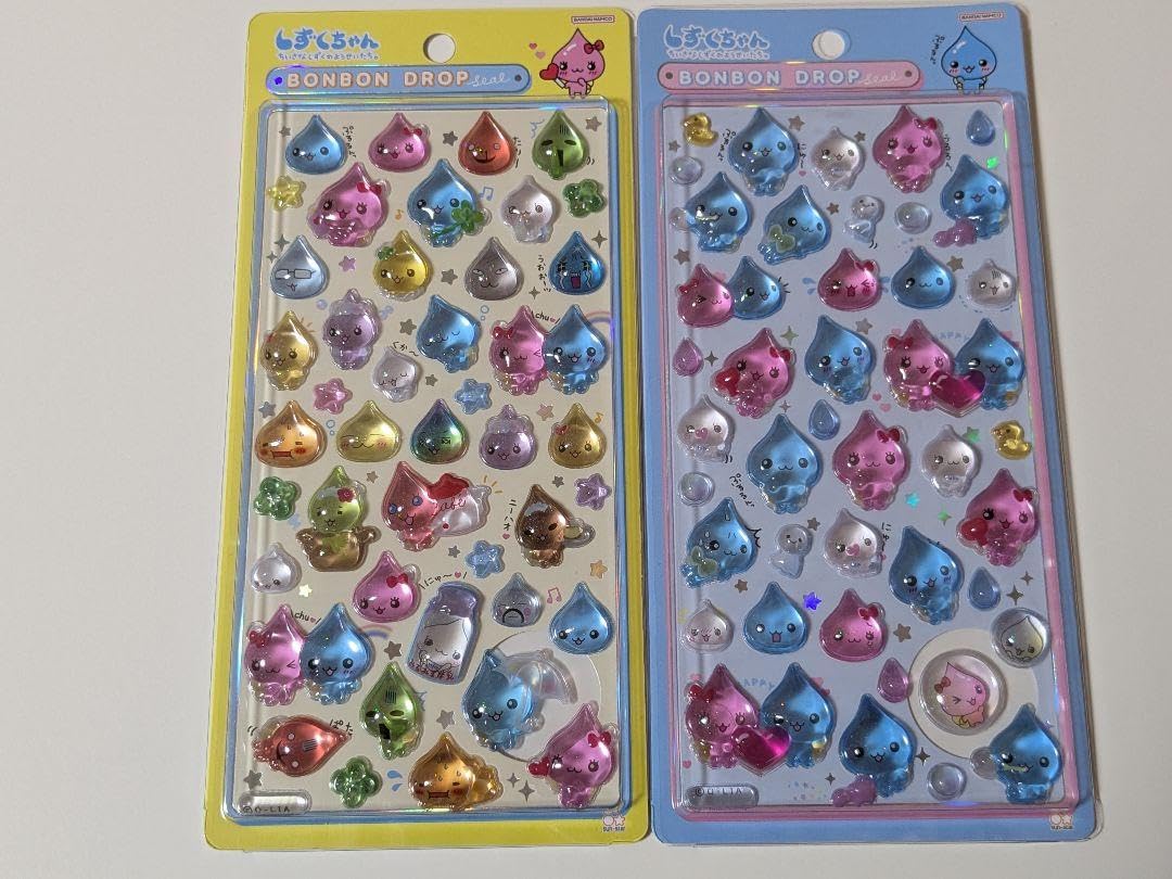 【8点セット】ボンボンドロップシール　しずくちゃん　各4つ　サンスター Amazon.co.jp: サンスター文具(Sun-Star Stationery) しずく
