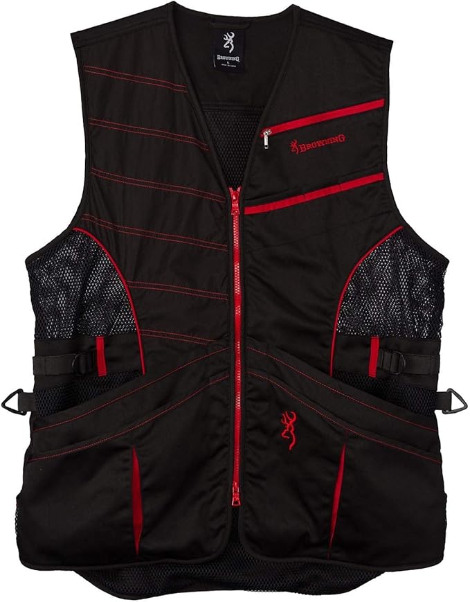 Amazon Browning Ace シューティングベスト ブラック/レッド Browning スポーツ＆アウトドア