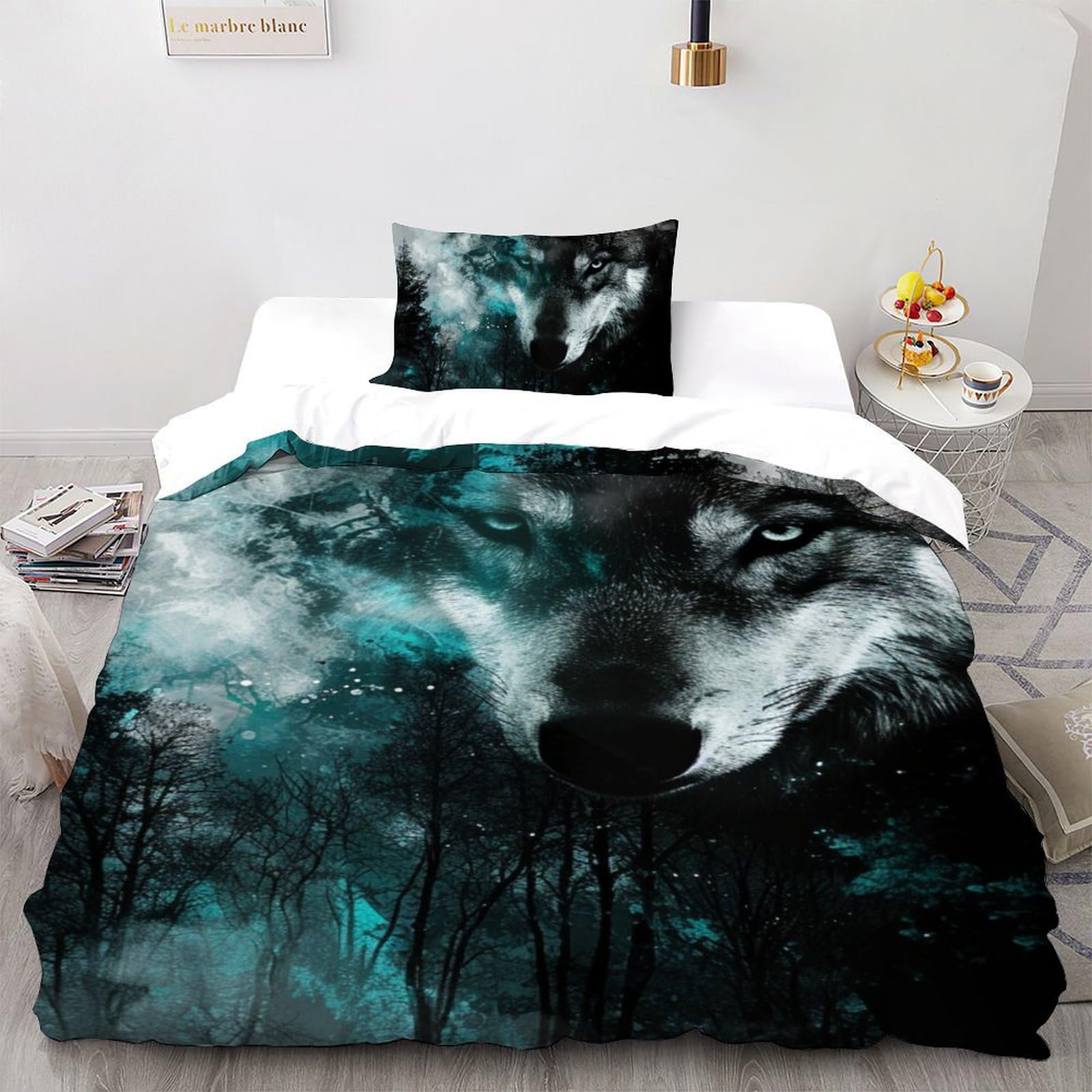 Housse de couette loup sauvage pour créer un décor animaux sauvages ado