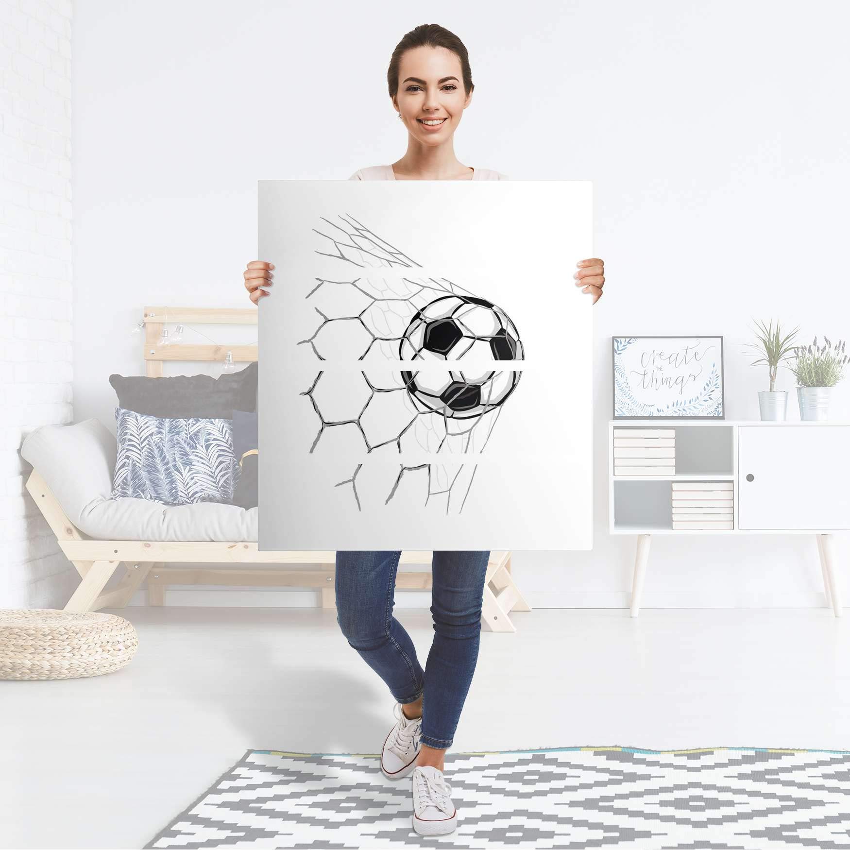 Wandtattoo Möbel für Kinder - passend für IKEA Malm Kommode 4 Schubladen I Tolle Möbelaufkleber für Kinder-Zimmer Deko I Design: Eingenetzt
