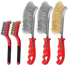 5 Pcs Heavy Duty Wire Brush Set - Stainless Steel & Brass Brushes for Rust, Paint Removal, Metal/Brick/Wood Polishing | Premium Hand Tools for Cleaning, Polishing & Detailing