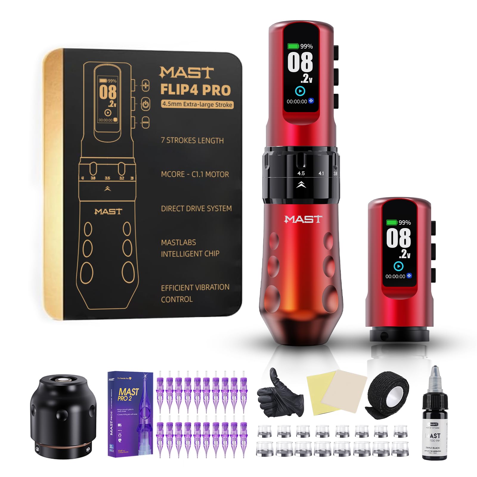 Mast Tattoo Flip4 Pro Wireless Tattoo Machine Kit