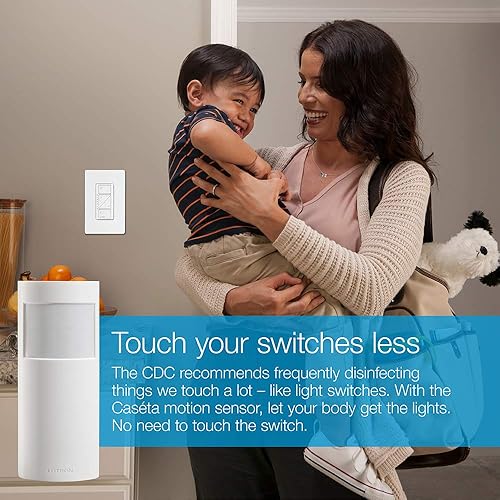 Vista 7 de Lutron Caseta Smart Lighting - Sensor de movimiento de encendido y apagado automático, para atenuadores, interruptores y controles de ventiladores