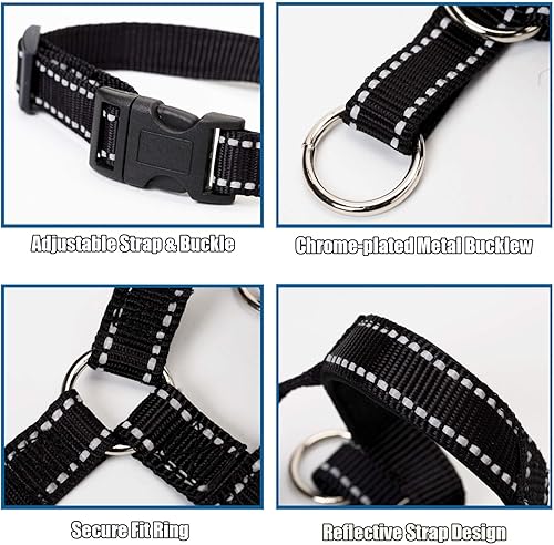Miniatura 6 de Collar de cabeza de perro con tela reflectante, arnés ajustable para cabeza de perro para evitar tirones para perros pequeños, medianos y grandes