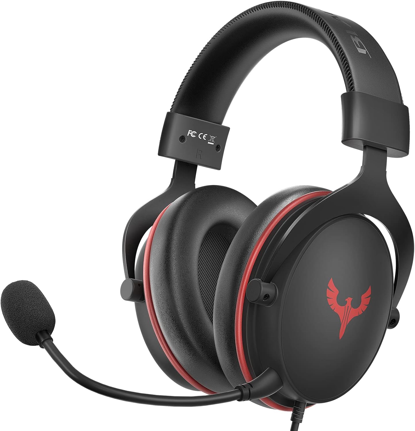 Blade Hawks 7.1 Surround Sound PC Gaming Headset,2 Replaceable Earmuffs, USB Gaming Headset Over-Ear Headphones with Noise Isolating Mic,50mm Driver Compatible with PC,PS4,PS4 PRO,Xbox One(Red)