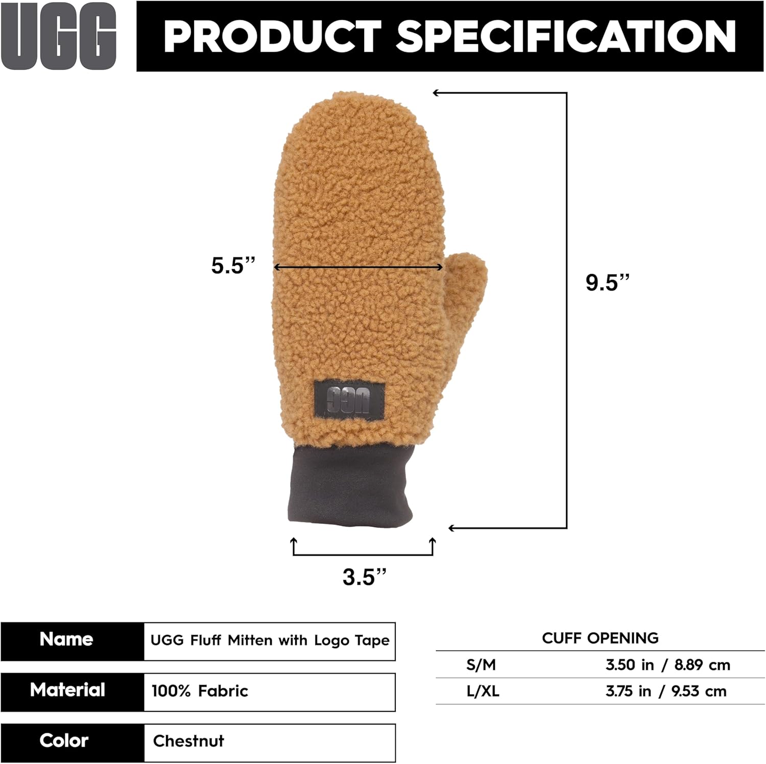 UGG Women Uggfluff Mitten With Logo Tape - Image 4