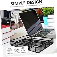 Vista 5 de Caja de almacenamiento de escritorio, cajón, suministros de oficina, organizador de escritorio, organizador de lápiz labial, bandeja organizadora