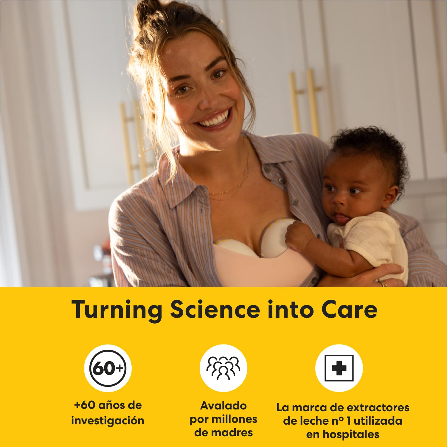 Medela Swing Flex - Sacaleches eléctrico, diseño compacto, con protectores mamarios PersonalFit Flex y tecnología Medela de extracción en 2 fases, Amarillo (101034985)