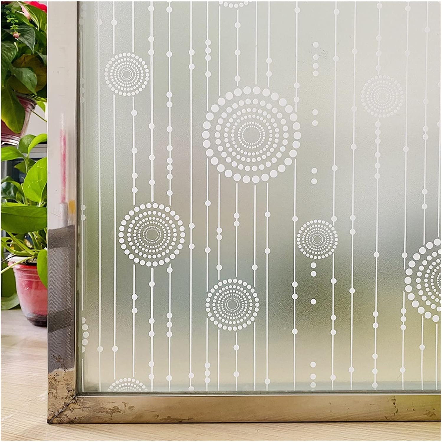 ウィンドウフィルム デコラティブステッカー、 ステンド装飾静電気自己接着ガラスステッカー(90 x 200 cm)