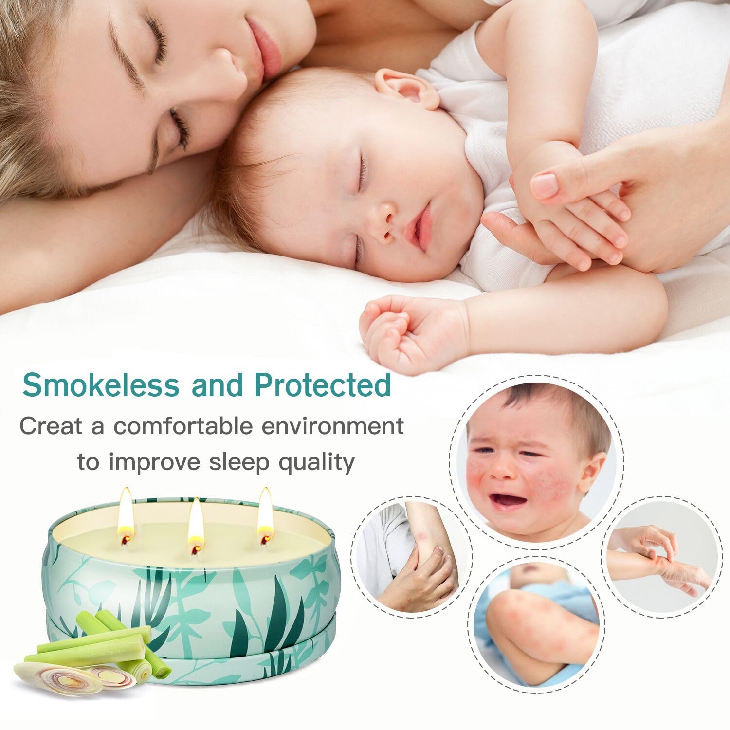 Citronella Candles Outdoor, Large Citronella Candle Outdoor for Patio, 3 Pack 12oz Summer Candle Bulk for Home Garden Yard Camping Party Indoor Outside Decorative, 210 Hours Long Burning, 3 Wick