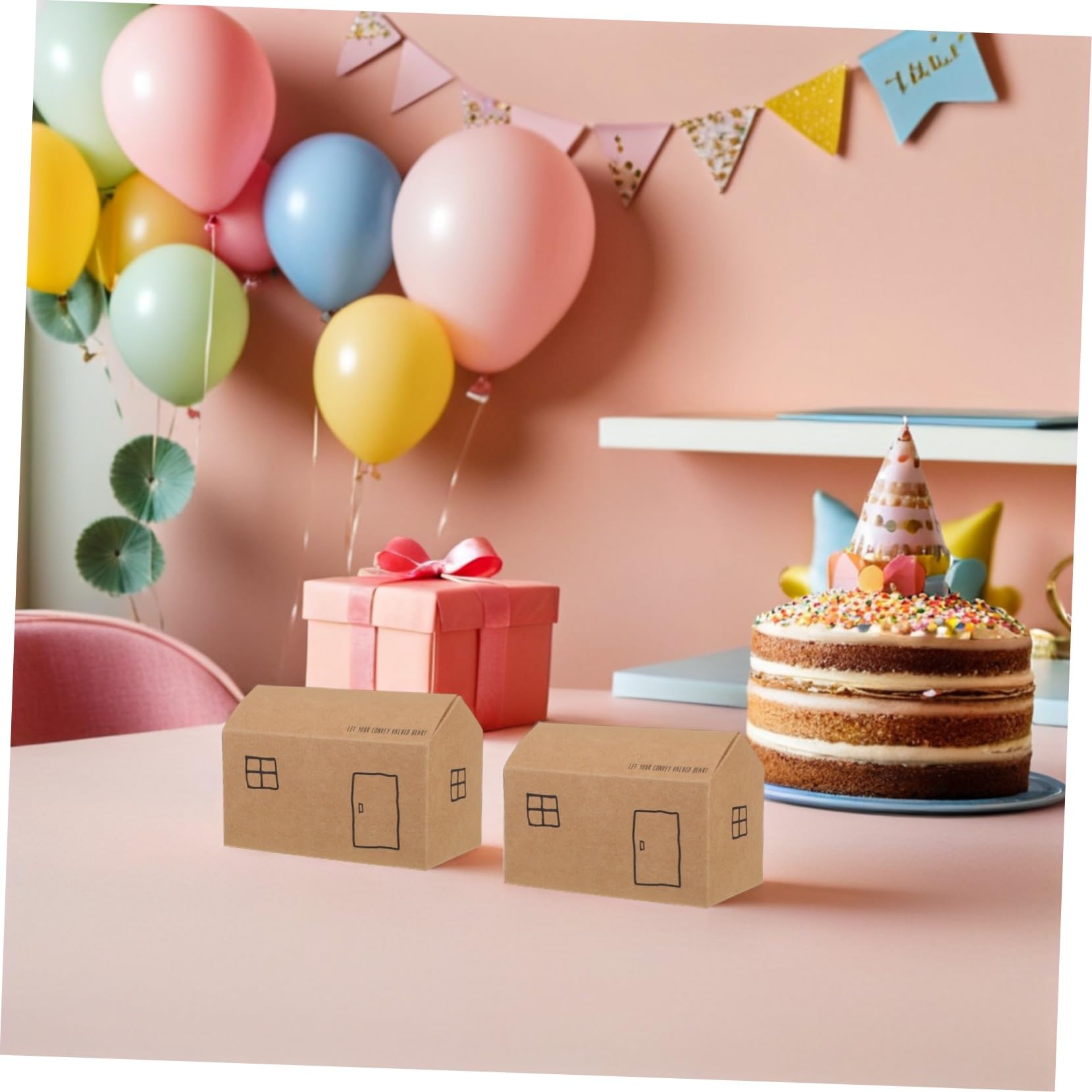 VILLFUL 50piezas Caja de Obsequio Plegable para Dulces Navideños Cumpleaños y Fiestas Estacionales Cajas de Papel Decorativas para Regalos de Fiesta y Dulces Caseros
