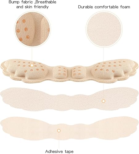 Miniatura 3 de Almohadillas acolchadas para la parte posterior del talón, inserciones adhesivas de agarre para zapatos sueltos, tacón alto demasiado grande, forro