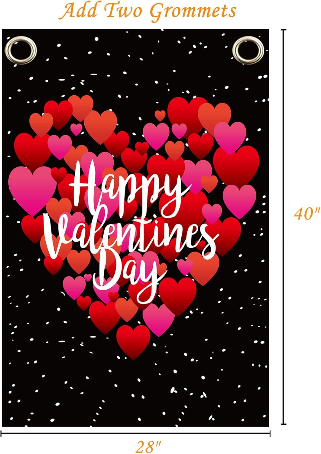 Valentine's Day Flag,28x40 Inch Valentine's Heart Garden Flag Valentine Flags for Your Valentine's Day Decoration - Image 2