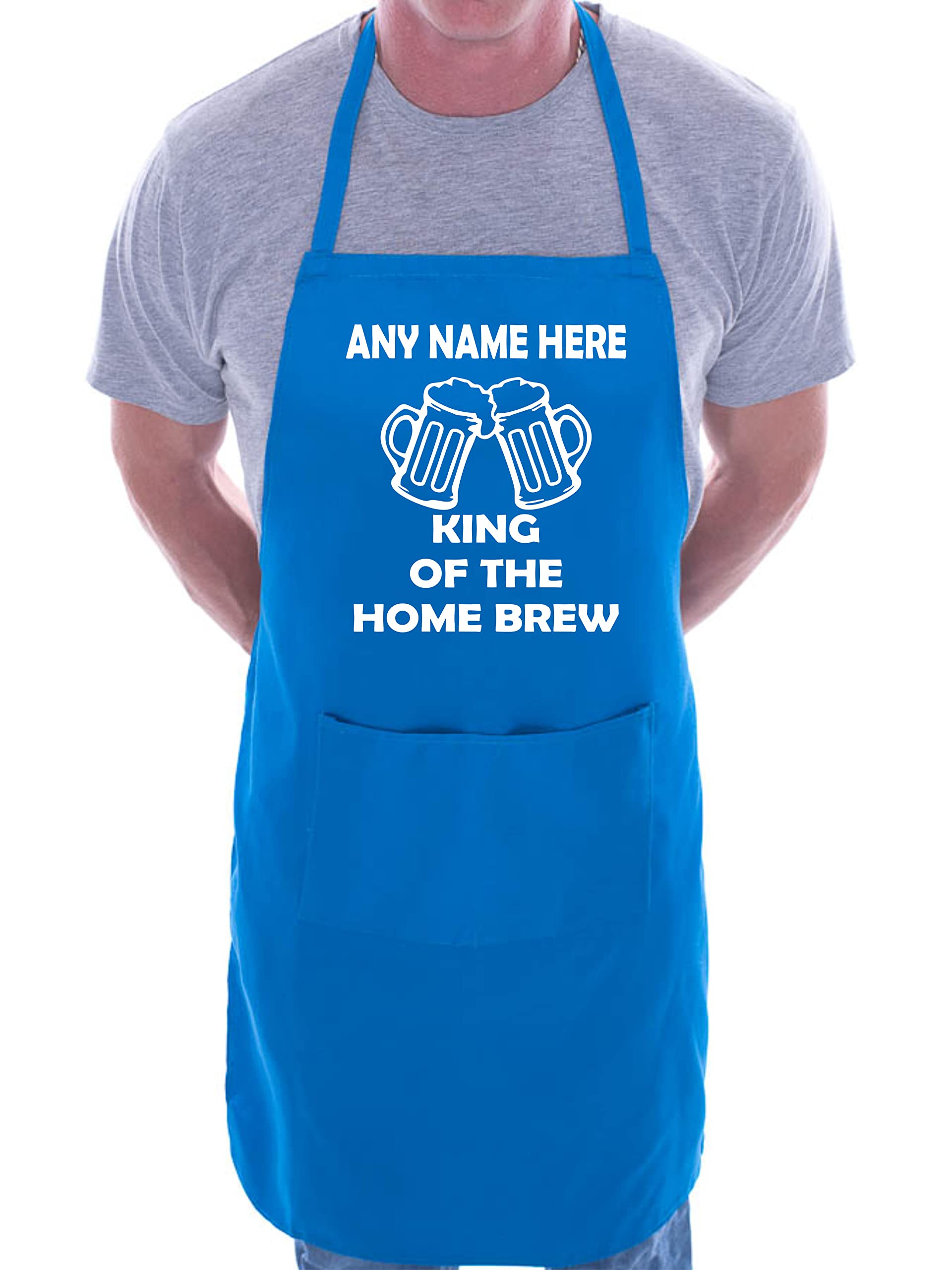 Print4U King Of Homebrew Customise This Apron Add Name Here BBQ Baking Cooking Blue