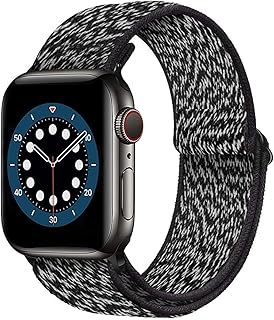 伸縮性ループバンド Compatible with Apple Watch 38mm 40mm 41mm 42mm 44mm 45mm 49mm 柔らかく心地よい軽量で 調節可能な弾性ナイロンベルト アップルウォッチシリーズ 8 7 6 5 4 3 SE Ultraに対応 (38mm 40mm 41mm, スノーストーム)
