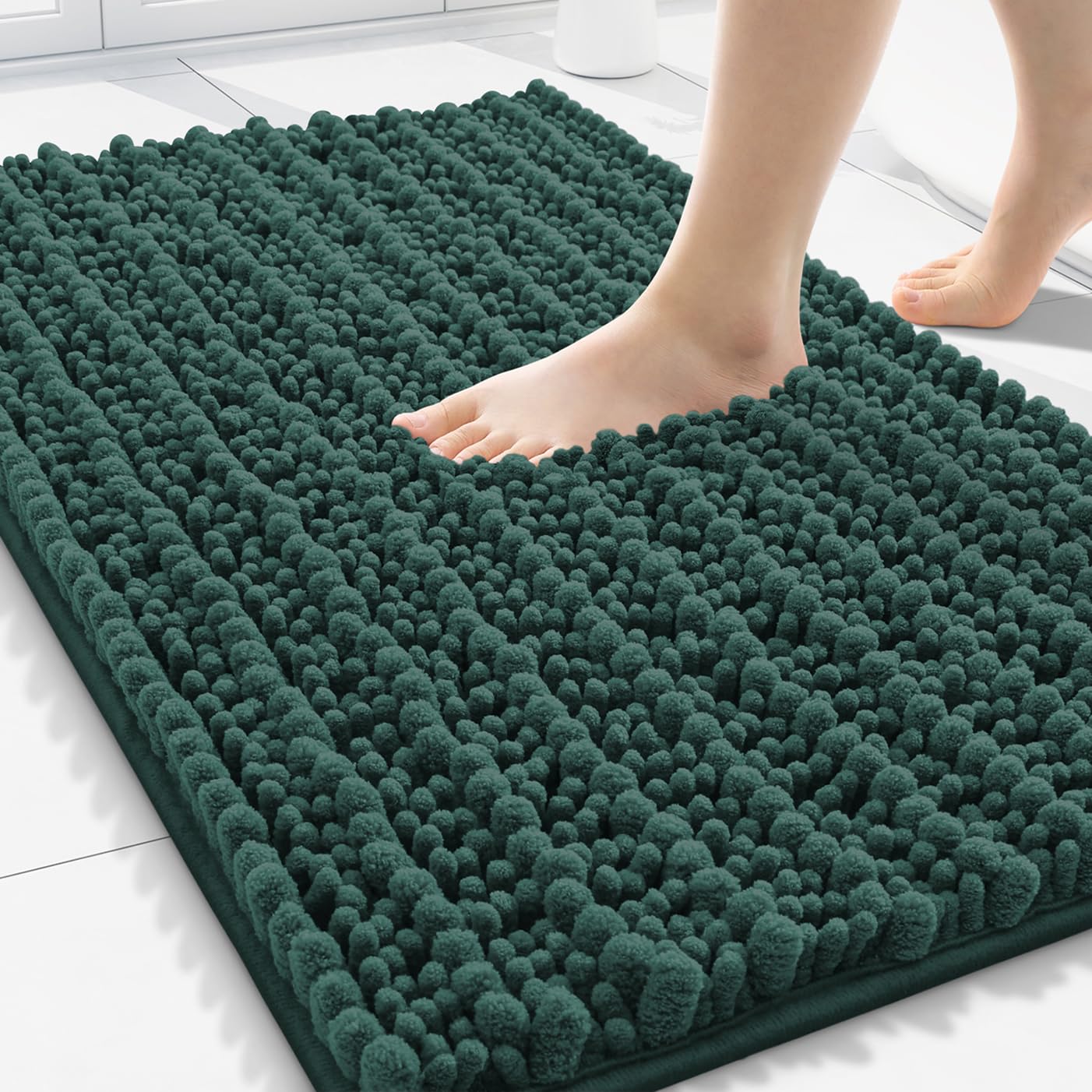 Smiry Bathroom Rugs Mat 30x20, Extra Soft Absorbent Chenille Bath Rugs, Non Slip Rubber Backing Machine Washable Quick Dry Bath Mats for Bathroom