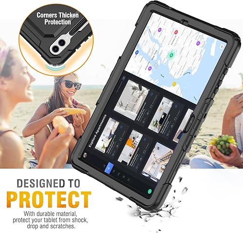 Miniatura 8 de HXCASEAC Funda para Galaxy Tab S6 Lite 20202022 (SM-P613P619P610P615), Samsung S6 Lite con soporte para bolígrafo, correa de mano giratoria
