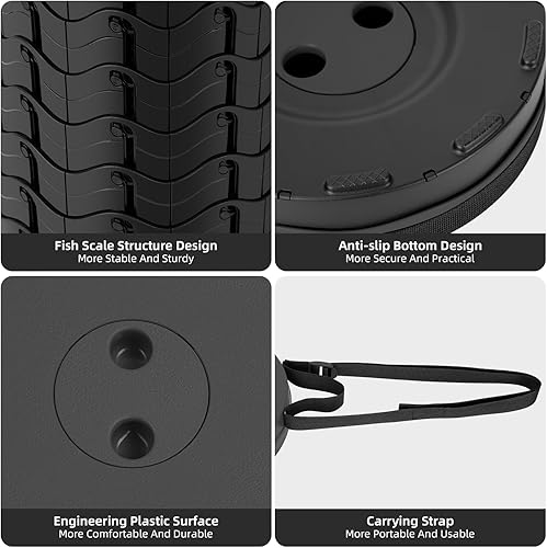 Miniatura 5 de Taburete plegable, silla plegable, silla portátil mejorada con capacidad de carga de 400 libras, taburete portátil para camping, pesca, senderismo,