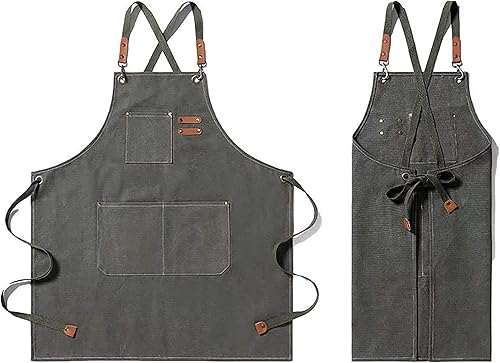 Miniatura 6 de HELLO ACCESSORIES Delantales para mujer con bolsillos  Delantales de chef para hombres  Delantal de herramientas para taller  Delantales multiusos