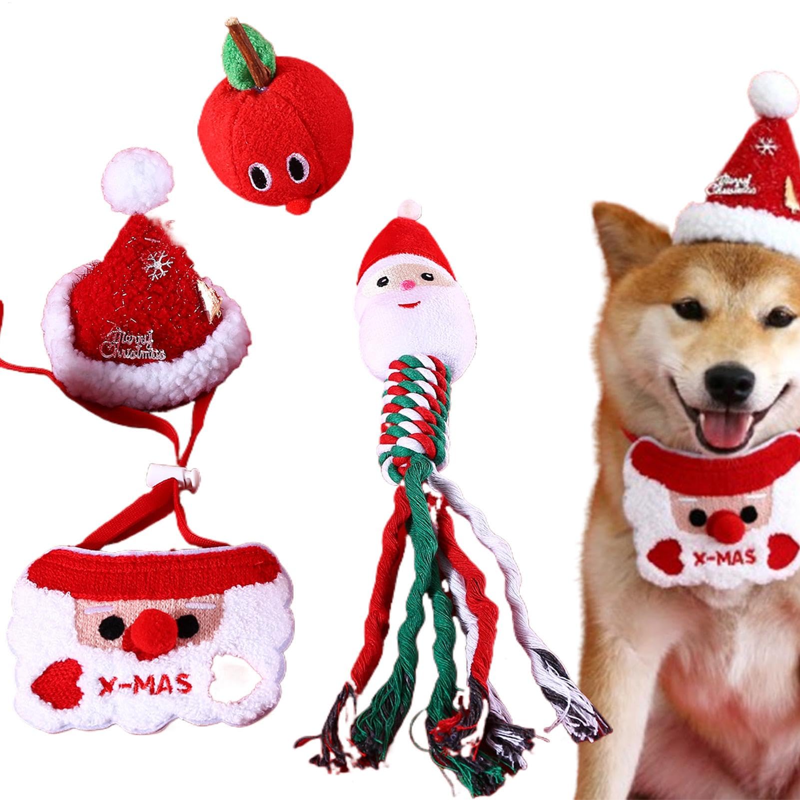 Jouet en peluche couineurs de Père Noël : accessoire de dentition en corde durable