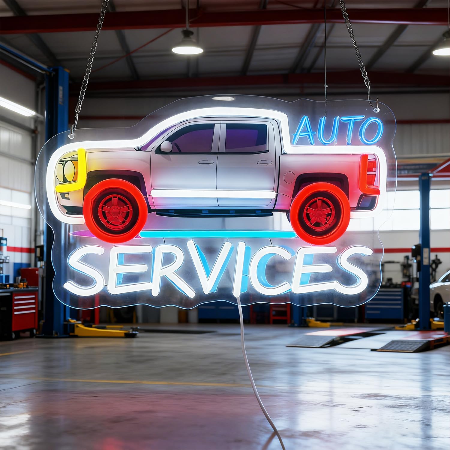 molykia LED Neon Auto Repair Service Sign (14')