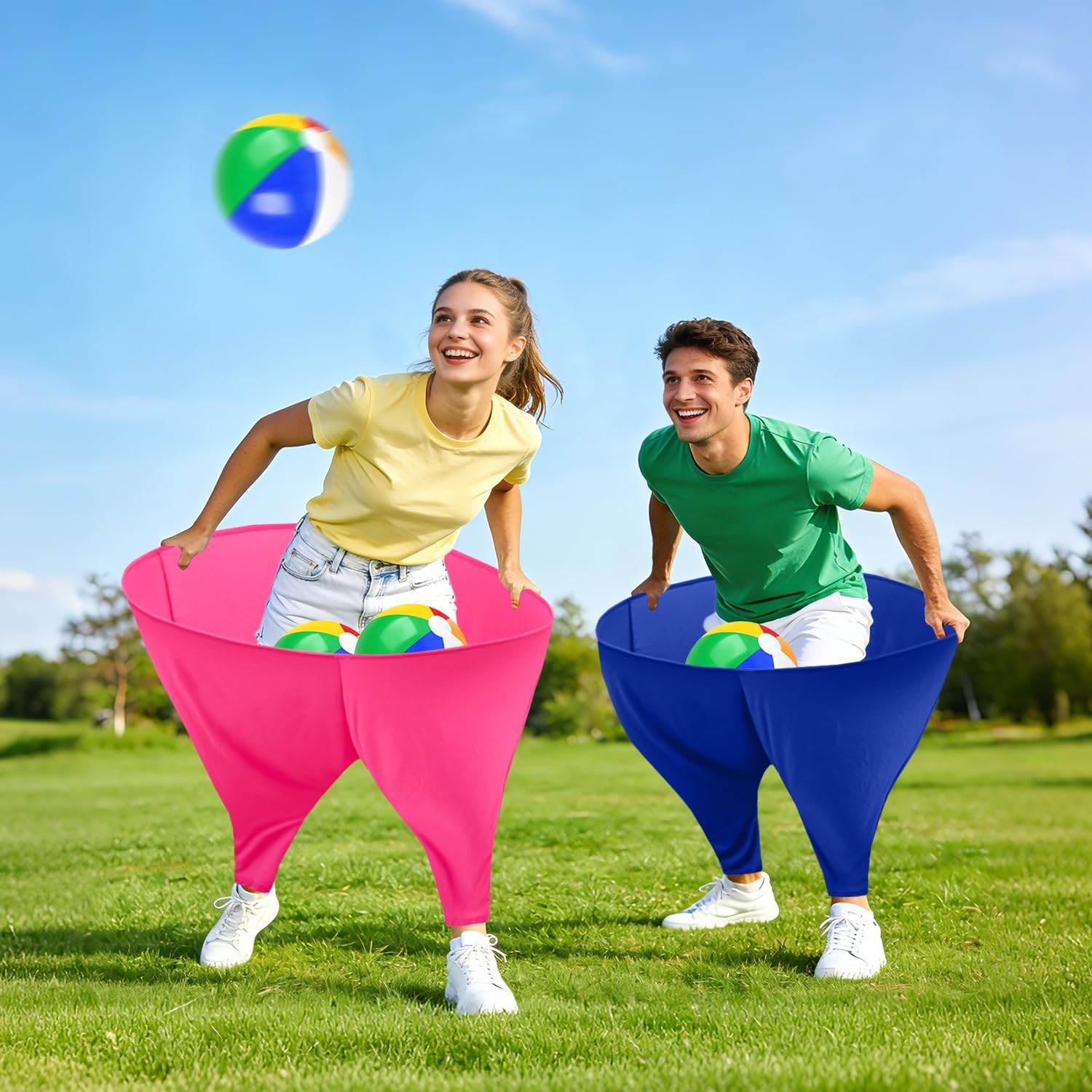 Granny Pants Yard Game Giant Granny Pants Outdoor Game Includes Bouncy Balls & Air Pumps Hilarious Outdoor Games for Adults and Family Backyard Gatherings Beach Games Team-Building Activities