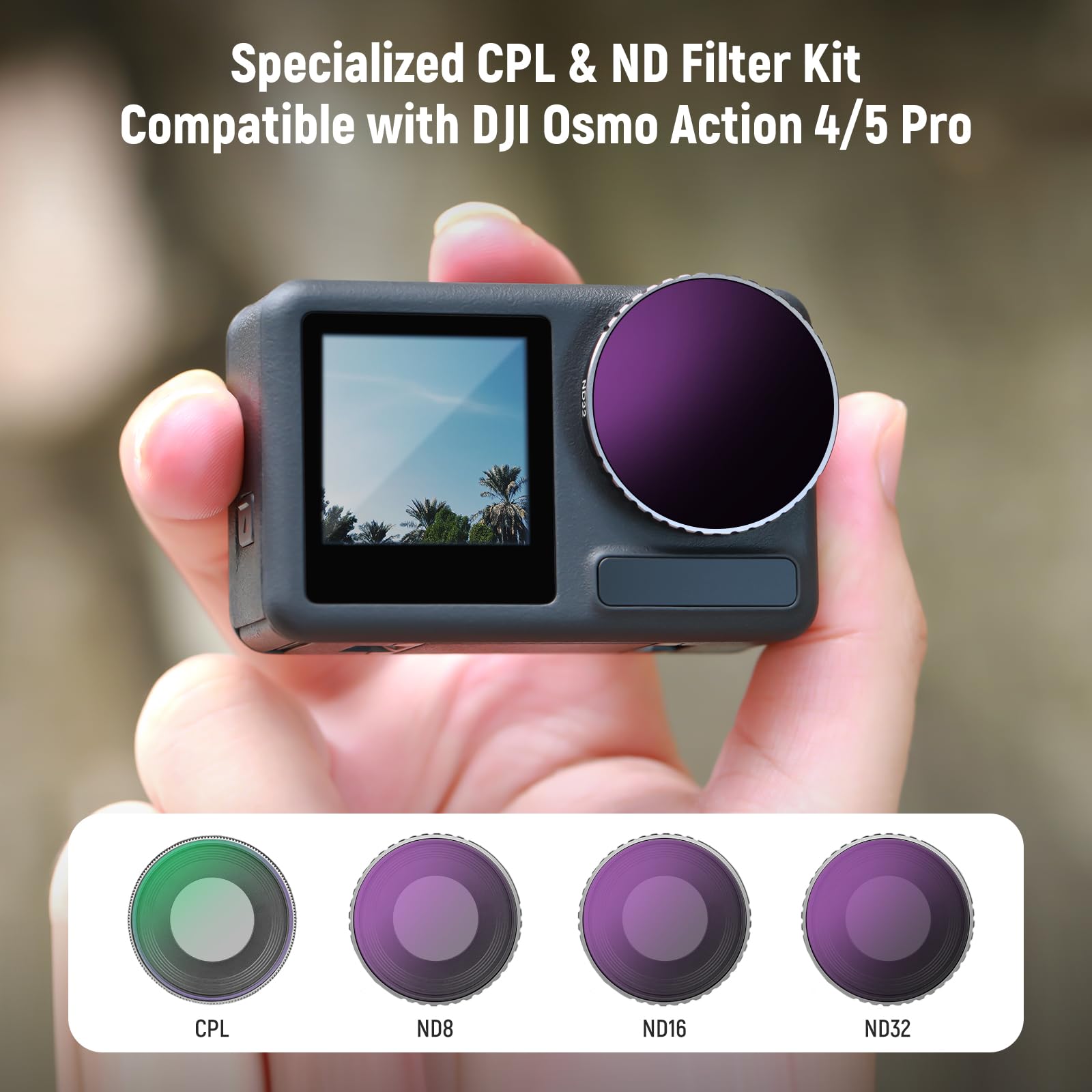 Set ND Filter DJI Osmo Action 5 PRO/4 CPL 5 Pezzi - Dettaglio