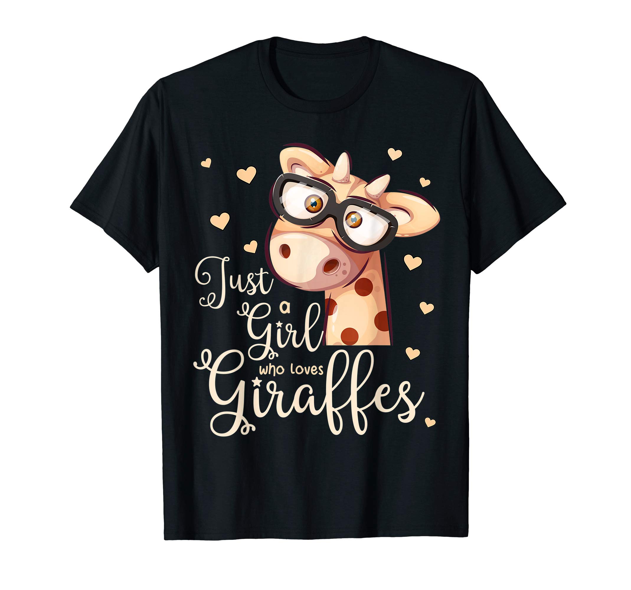 Cute Just A Girl Who Loves Giraffes Kids Animal Lover Gift T-Shirt