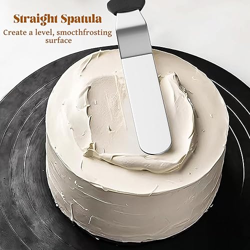 Miniatura 7 de Juego de 131 moldes para tartas de molde desmontable para hornear, kit de decoración de pasteles antiadherentes (4, 7, 9 pulgadas), bolsas de