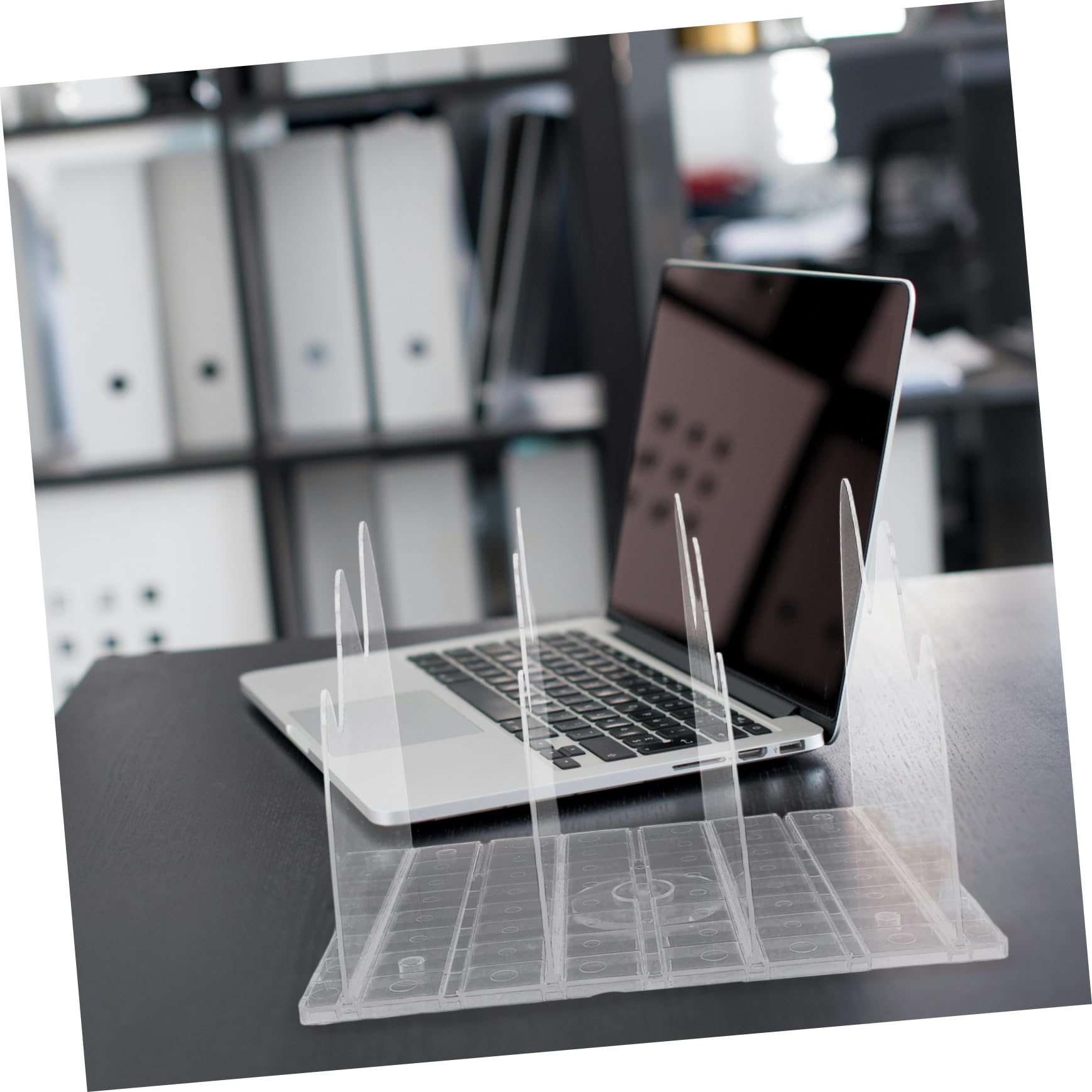 Divisor de Estantes Ajustable de Plástico Transparente, Organizador Creativo con Múltiples Compartimentos para Bolsos, Correo y Oficina