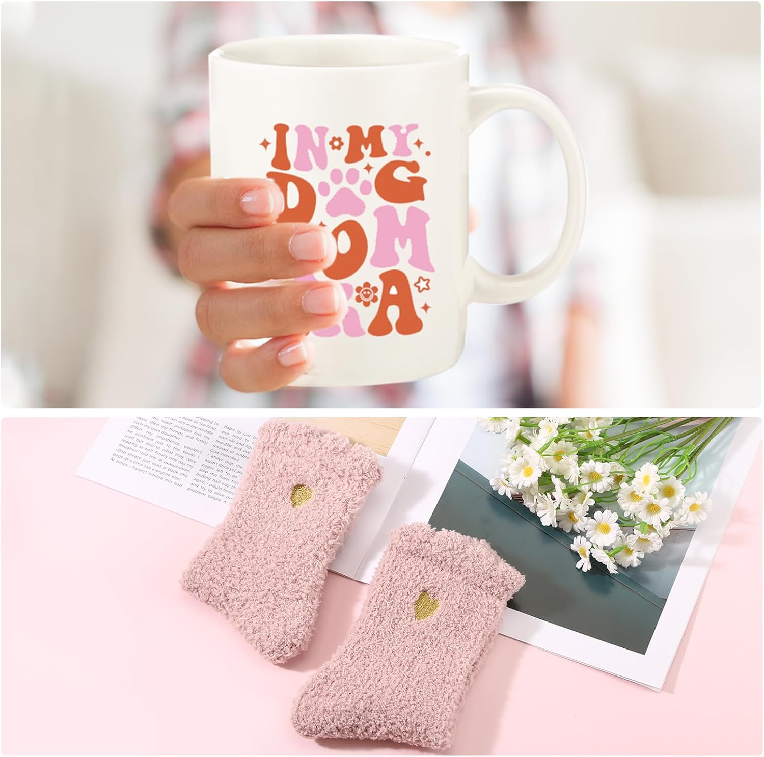 Dog Mom Gifts for Women,Funny Dog Mom Mothers Day, Birthday Gifts for Dog Lover, Mom,Sister, 11OZ Coffee Mug with Socks - Image 5